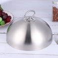 thumbnail image 2 of Tapa de acero inoxidable para filetes, tipo domo para teppanyaki, antisalpicaduras de aceite, utensilio de cocina para restaurantes y hogar (26 cm), 2 of 7
