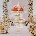 thumbnail image 6 of Dwellnix 5-Tier Crystal Wedding Flower Stand, Gold Iron and Acrylic,&nbsp; Freestanding Decoration for Weddings, Parties, and Special Events, 6 of 6
