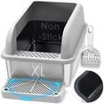 thumbnail image 1 of Caja de arena para gatos Suzzipaws de acero inoxidable XL para grandes felinos, 1 of 6