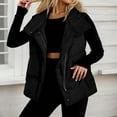 thumbnail image 2 of VNKIDY Women Outerwear Vests Solid Color Full Zipper Sleeveless Padded Gilet Lapel Loose Fit Vest With Pockets For Autumn Winter Wear Trendy Outerwear, 2 of 5