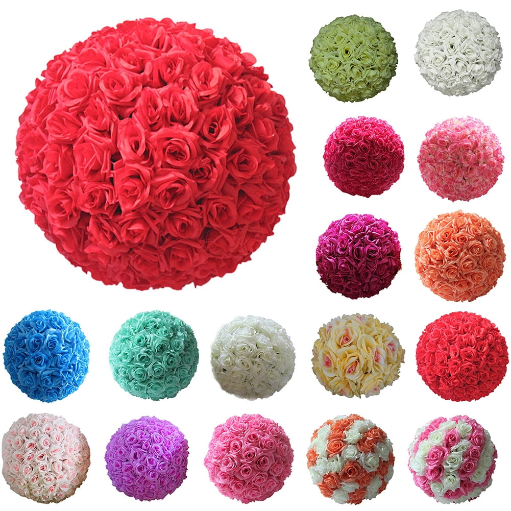 Cheers.US 8 Inch Hanging Decorative Flower Ball Centerpieces Silk Rose