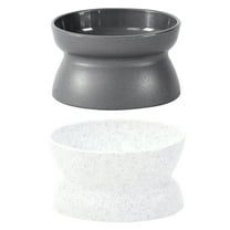 LULULION 2Pcs Household Cat Feeder Bowl with Comfortable Tilted Design and Easy Cleaning