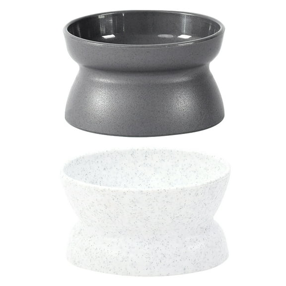 LULULION 2Pcs Household Cat Feeder Bowl with Comfortable Tilted Design and Easy Cleaning