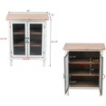 thumbnail image 5 of Parisloftinc Accent Wood Farmhouse Storage Cabinet with 2 Glass Doors, 5 of 5