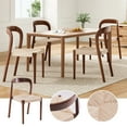thumbnail image 6 of MAYEERTY Walnut Set of 2 Modern Ash Wood Stackable Dining Chairs, Fully Assembled for Home, 6 of 7
