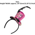 thumbnail image 5 of Doomiva Adults Kids Soldier Mini Top Hat with Feather Decorated Headband Carnival Outfit Accessories Rose Red One Size, 5 of 7
