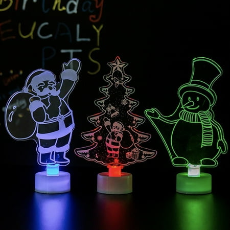 

Meidiya LED Glowing Colorful Acrylic Christmas Tree Reusable Christmas Night Lights with Replaceable Batteries Table Top Decorations Christmas Decorations
