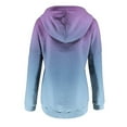thumbnail image 5 of Hvyesh Tie Dye Hoodie Women Drawstring Button down Drop Shoulder Hooded Sweatshirts Loose Long Sleeve Sweater Purple,L, 5 of 6