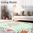 thumbnail image 2 of ODIKA 5'x7' Machine Washable Non-Slip Area Rug, ABC Learning with Enchanting Forest Wildlife Design High Traffic Rug with Pad, Light Green, 696331, 2 of 8