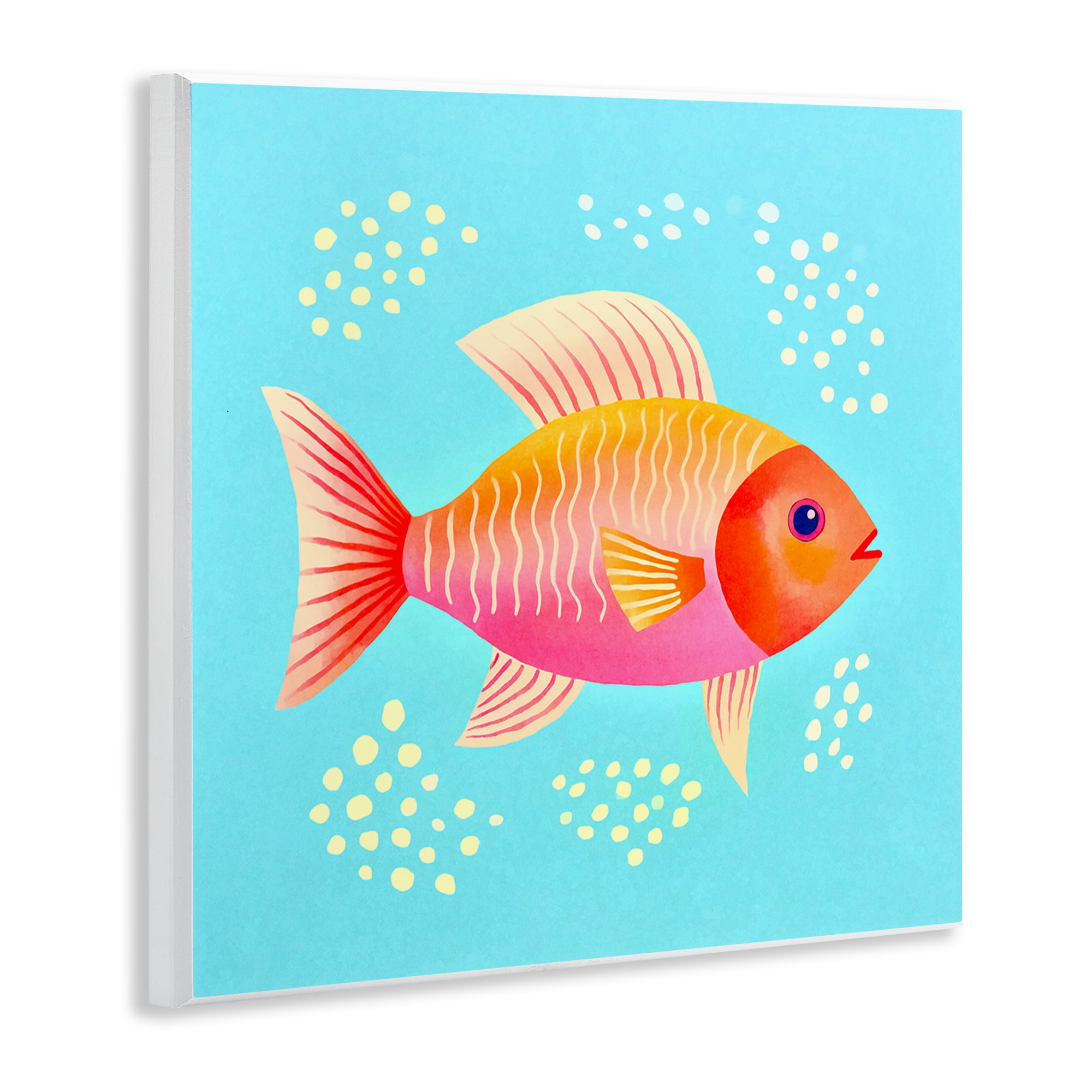 Stupell Industries Whimsical Orange Fish Animals Painting Unframed Art Print Wall Art, 12 x 12
