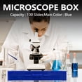 Microscope With Box To Quantify Fluewawnce Royal Blue Plastic Rectangle Hold 100 Microslide Slide Microscope Box ...