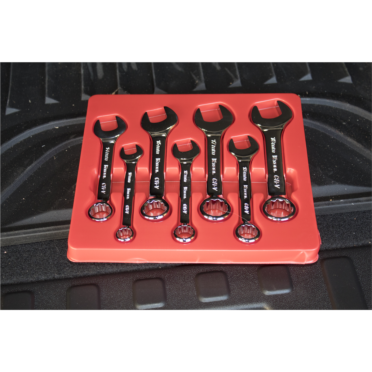 K-Tool 41700 7-pc Metric Short Polished Chrome Combination Wrench Set