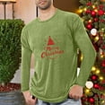 thumbnail image 4 of Chiccall Mens Christmas Printed T-Shirts Crew Neck Long Sleeve Stretch Winter Pullover Undershirt Loungewear, 4 of 5