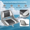 thumbnail image 4 of Gymax Folding Fishing Boat Seat w/High-density Sponge Cushion PVC Surface & PP Frame White, 4 of 8
