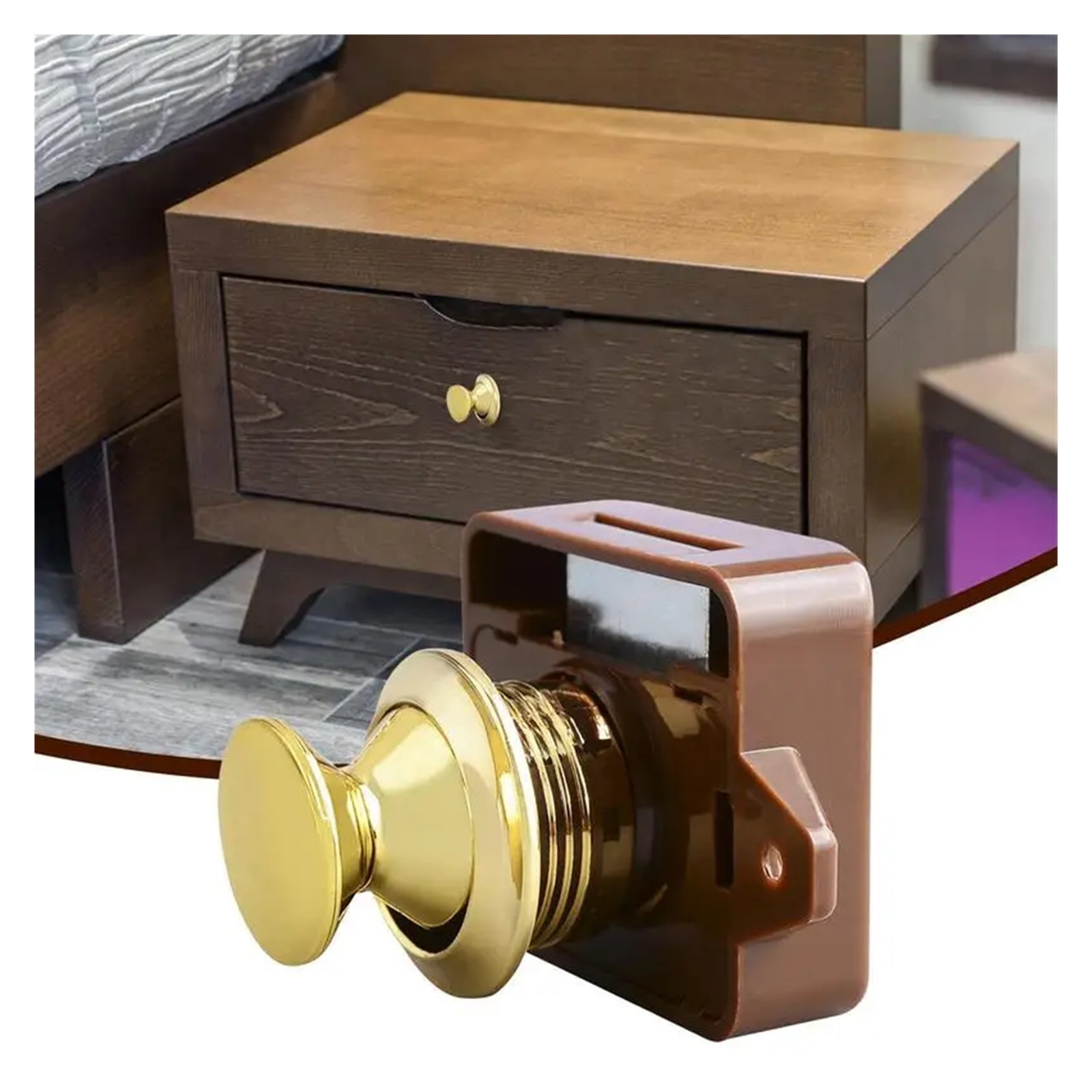 Keyless RV Push Cabinet Lock Push Button Latches Cabinet Door Catches Locks Drawer Keyless Zinc Alloy Button For RVs Camper Van ,Simple to Install