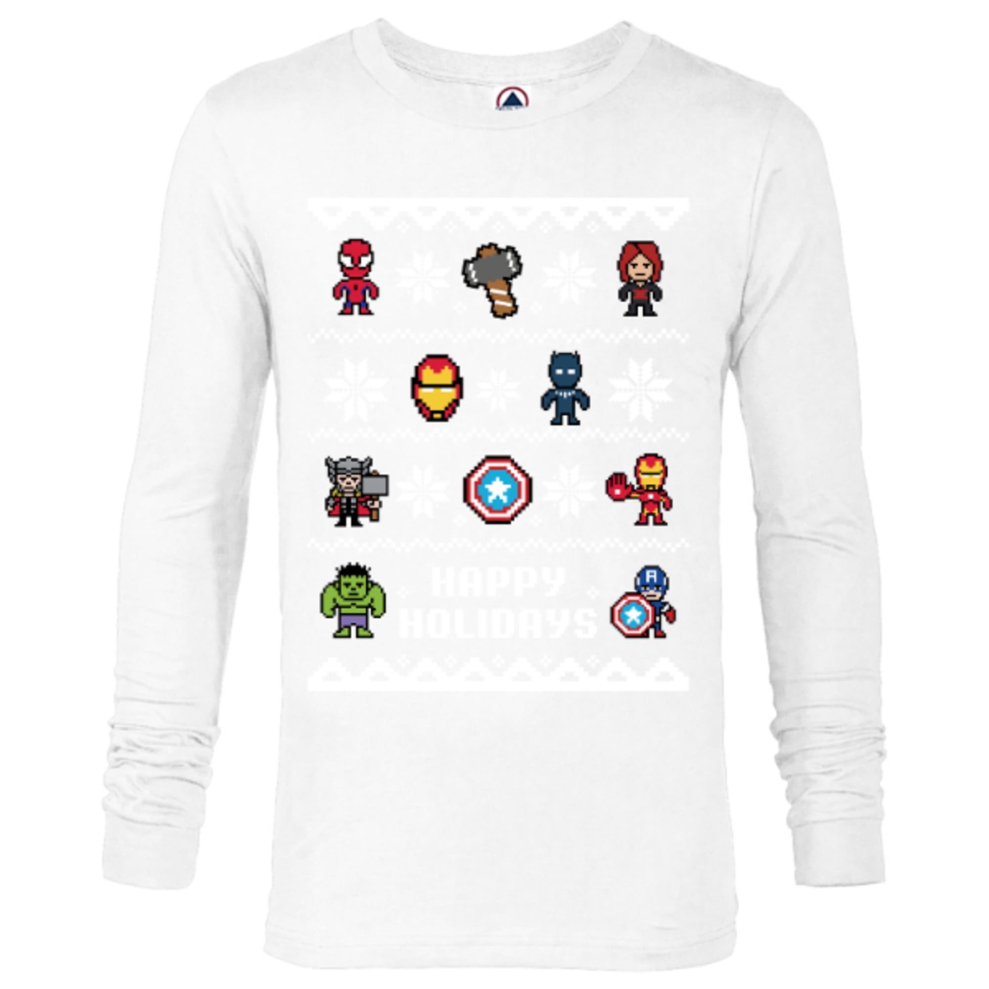 Avengers Christmas Sweater Happy Holidays Standard - Long Sleeve T-Shirt for Men – Customized-White - Walmart.com