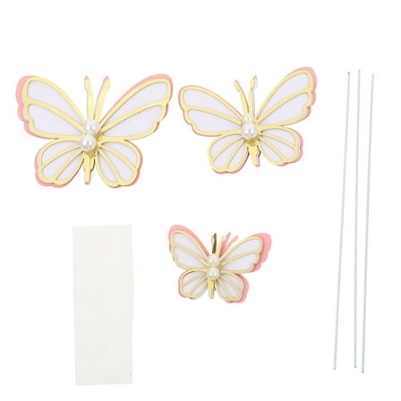 Phenofice 15Pcs Butterfly Shaped Cake Toppers for Cheese Decoration Birthday Party Supplies