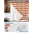 thumbnail image 3 of No Hook Cloth Fabric Shower Curtain with Snap in Liner, Orange White Waterproof Shower Curtains Set with See Through Top Window, Modern Abstract Waves Water Ripple Striped Bath Curtains 36"x78", 3 of 6
