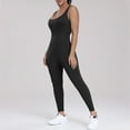 thumbnail image 6 of JIUKE Jumpsuits for Women Sleeveless Quare Neck 1 Piece Bodysuits Stretchy Ankle Length Leggings Workout Outfits, 6 of 7