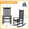 thumbnail image 3 of YRLLENSDAN Wooden Rocking Chair, Patio Rocking Chair Porch Rocking Chairs with High Back and Armrest Patio Wooden Rocker Outdoor 243 lbs Support, Black, 3 of 7