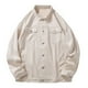thumbnail image 1 of Camisas Para Hombre Manga Corta Camisa Retro de manga larga para playa y vacaciones al libre con solapa de Color sólido informal de un solo botón de otoño e invierno para hombre (Beige, XL), 1 of 5