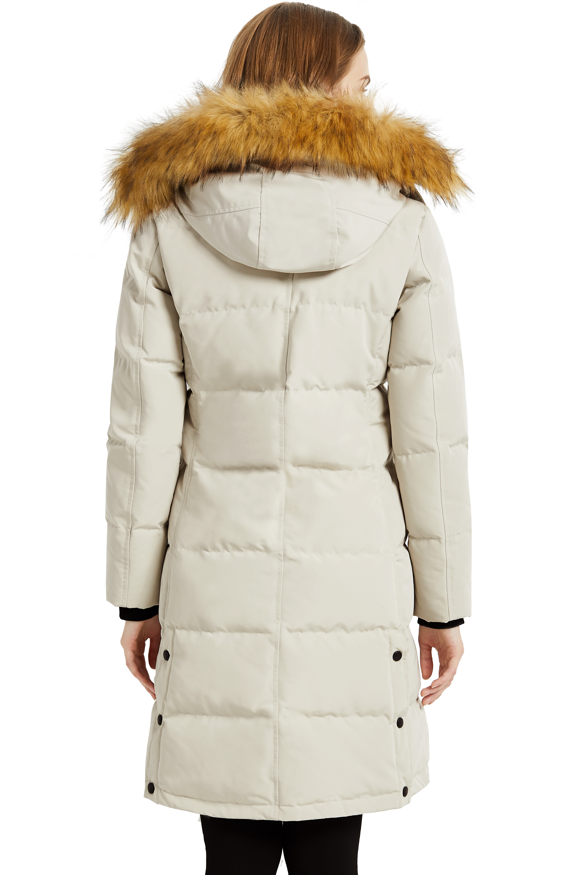 Orolay Women's Down Jacket Winter Long Coat Windproof Puffer Jacket with Fur Hood - image 2 of 5