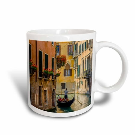 Raffaellesco Italian Ceramic - 3dRose Gondola on a canal in Venice, Italy. - Ceramic Mug, 11-ounce