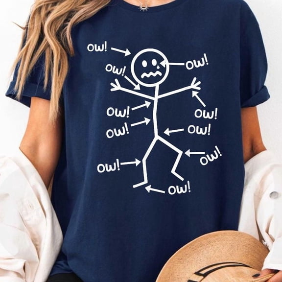 Ow Ow Ow Ow Ow Ow Ow Character T-Shirt, Men's And Women's Graphic Tee 100% Cotton by TBun, Full Sizes S-5XL