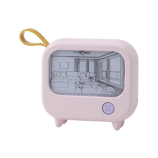 Billuyoard Lámpara de TV con luz nocturna pequeña, iluminación creativa, pintura, atmósfera, luz nocturna Led, de pintura para TV Decoración del hogar rosa