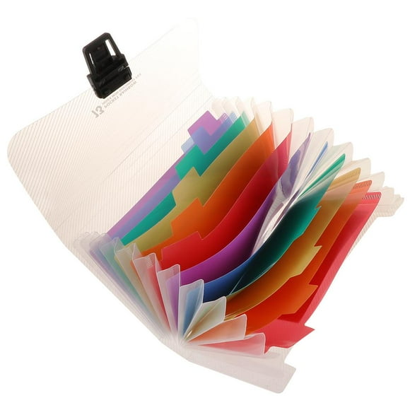 Carpeta de archivos expandible A6 shamjiam 13 bolsillos organizadora etiquetas coloridas