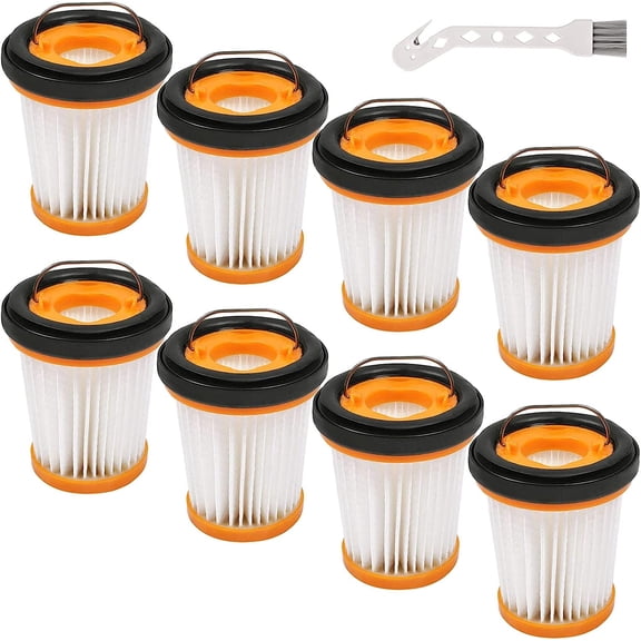 8 Pack WV201 Vacuum Filters Replacement for Shark Wandvac ION W1 S87 Cordless Handheld Vacuum WV200, WV201, WV205, WV220 Handheld Vacuum, 8 Pack Vacuum Filters, Compare to Part # XHFWV200