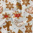 thumbnail image 2 of SKYSONIC 60" Christmas Gingerbread Round Tablecloth Cookies Pattern Table Cloth Cover Mat Washable Polyester Dining Decorative for Holiday Home Picnic Party Wedding, 2 of 7