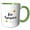 Green/White, variant on 3drose, Motivational Quote Bee Awesome with Honeybee, 11oz Two-tone Black Mug