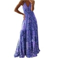thumbnail image 2 of Fankiway Mode Femmes Été Casual Print V-Cou Camis Sans Manches Veste Longue Robe Femmes Plage Sundresses Grande Taille Femmes Robes, 2 of 6