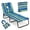Blue Stripe, variant on Costway Folding Beach Sun Lounger with Face Hole & Removable Pillows, 4-Position Backrest Red
