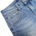 thumbnail image 4 of KIDSCOOL SPACE Big Girls Boys Jeans Shorts,Ripped Stretchy Simple Design Cute Summer Denim Pants,Blue,11-12 Years, 4 of 5