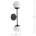 thumbnail image 4 of Progress Lighting Haas 2-Light Wall Sconce, Matte Black, Opal Glass, 4 of 10
