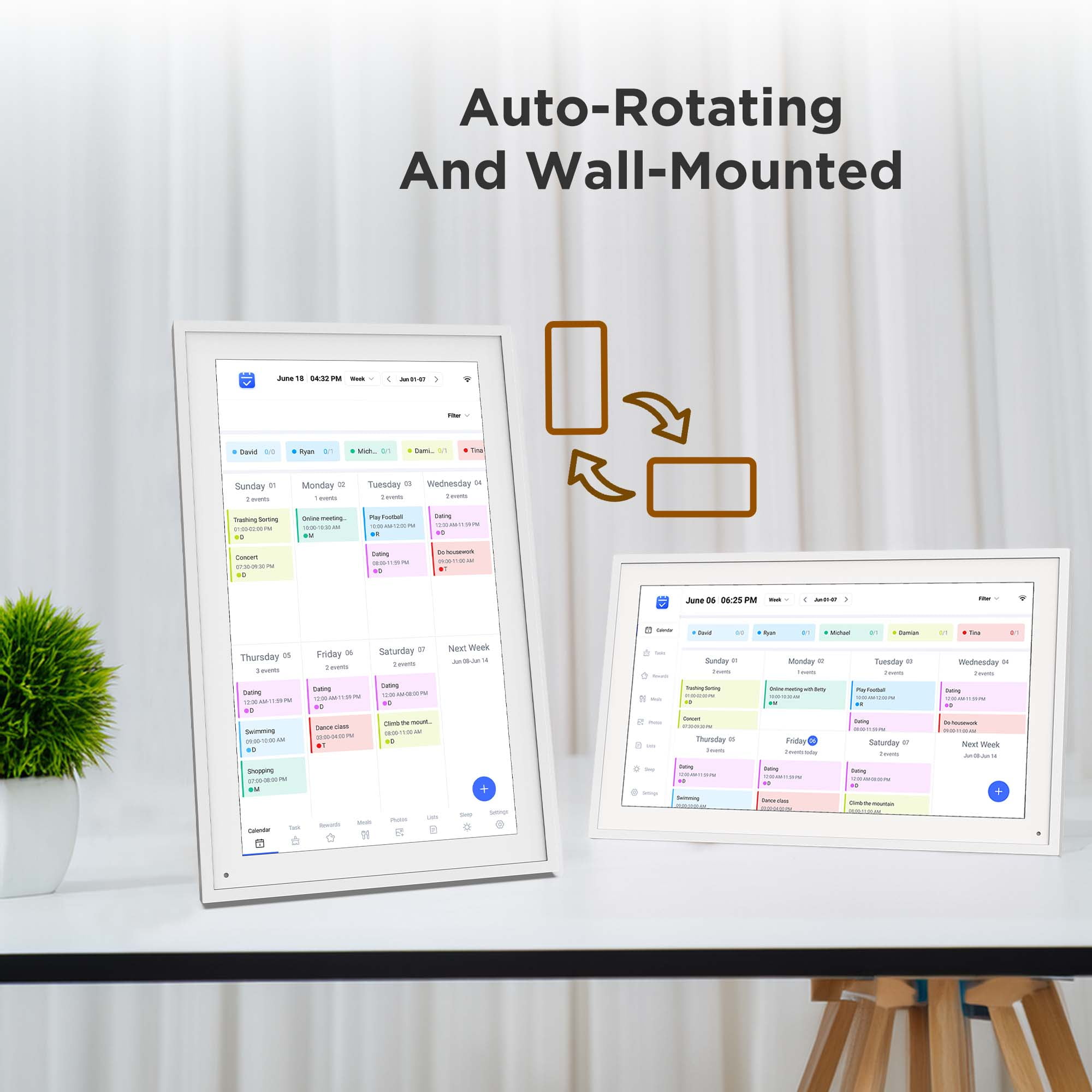 Proscan  15.6" All-in-One Smart Family Calendar Frame – Digital Chore Chart, To-Do List Organizer, Meal Planner, Cloud Photo Storage, Full HD Touchscreen