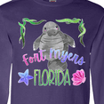 thumbnail image 4 of Inktastic Fort Myers Florida Cute Swimming Manatee Long Sleeve T-Shirt, 4 of 5