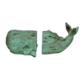 thumbnail image 2 of Zeckos Verdigris Decorative Whale Bookends Resin Bookshelf Nautical Decor Rustic Beach - Blue - Size 10 inch, 2 of 10