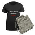 thumbnail image 5 of CafePress - I Need 250Cc Of Coffee Women's Dark Pajamas - Women's Short Sleeve Print T-Shirt and Pants Dark Cotton Pajama Set, 5 of 7