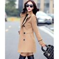 thumbnail image 3 of Chaqueta de lana para mujer, ropa de longitud media, abrigos de lana ajustados, prendas de vestir elegantes salvajes de talla grande, otoño e invierno, 3 of 5