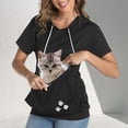 thumbnail image 2 of Cat Pouch Shirt Hoodie Fall Short Sleeve Kitten Puppy Holder Thin Hoodies Pet Carrier Sweatshirt for Women, 2 of 8