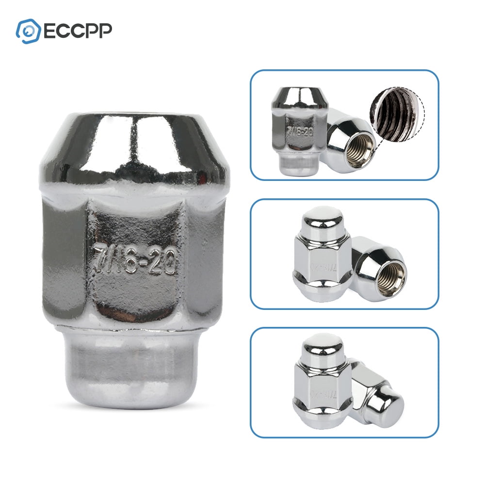 ECCPP Wheel Lug Nuts 20 Pieces 7/16-20 Chrome Plated Bulge Acorn Drive 3/4 Lug Nuts for Chevy Bel Air Caprice Corvette Fleetline Laguna 1950-1984
