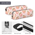 thumbnail image 4 of Cauagu Peach With Leaves Print Leather Pencil Pen Case - Stationery Bag Portable Stationery Bag Big Capacity Pencil Pouch Cosmetic Organizer Bag for Men & Women, 4 of 7