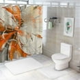 thumbnail image 6 of FUMJ Modern Abstract Orange Gray Fantas Textured Durable and Washable Shower Curtain White, 6 of 6