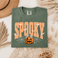 thumbnail image 5 of Spooky Pumpkin Halloween T-Shirt, Retro Bat Spiderweb Graphic Tee, Cute Fall Season Shirt, Vintage October Apparel Gift for Her - Moss, XL, 5 of 5