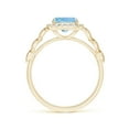 thumbnail image 2 of Angara Natural 1.85 Ct. Aquamarine with Diamond Halo Ring in 14K Yellow Gold for Women (Ring Size: 3), 2 of 9