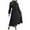Black, variant on Fsqjgq Elegant Fall Dresses for Women Casual Winter Crewneck Long Sleeve Ruffle Flowy Wedding Guest Dresses Tie Waist Pleated Black Midi Dress with Belt Black XL