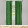 thumbnail image 4 of Ambesonne Botanical Window Curtains, Paisley Leaves Flowers, Each 28" W x 84" L, Lime Green Pink, 4 of 4